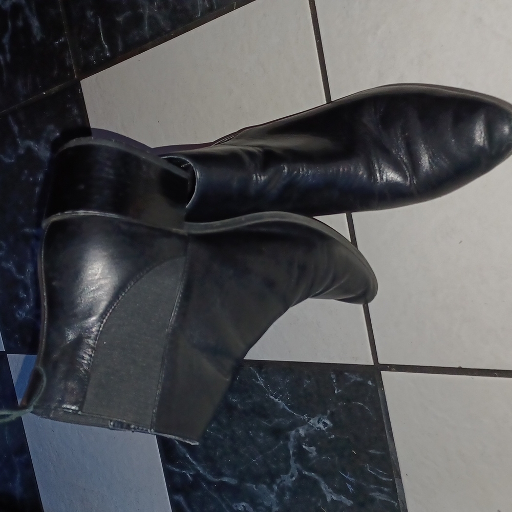 Zara Basic Collection Black Leather Pull Tab Moto… - image 2